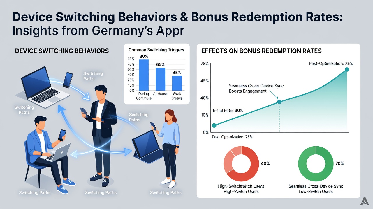 Darstellung von Synchronisationsproblemen beim Wechsel zwischen mobilen Endgeräten in regulierten Casino-Apps