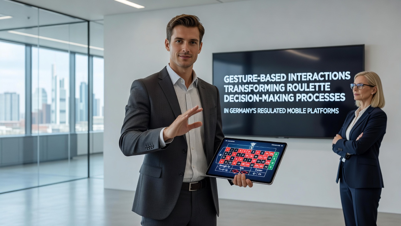 Mobile Roulette-App mit Gestensteuerung auf einem Smartphone-Display unter deutschen Regulierungsstandards