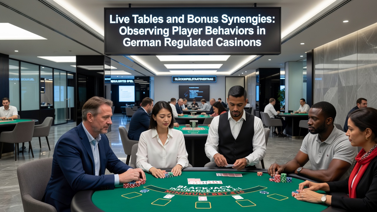 Spieler an Live-Roulette-Tischen mit Bonusindikatoren auf dem Bildschirm in einem deutschen Casino